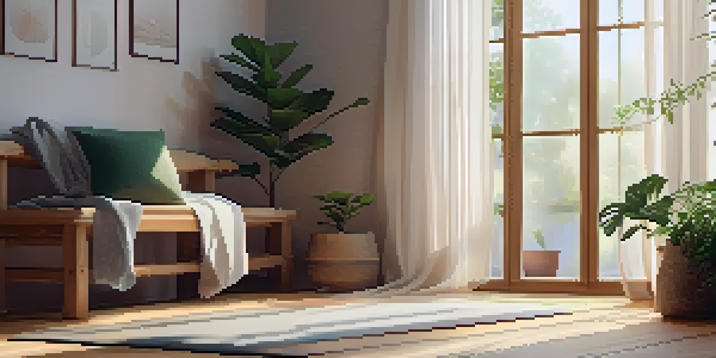 A peaceful indoor Yin Yoga space with a mat, soft natural lighting, and yoga props set up for practice.