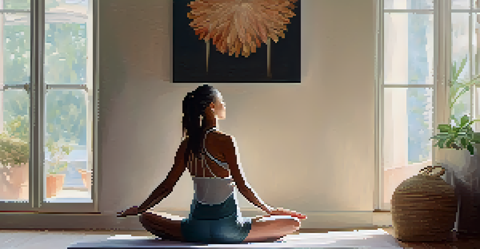 A close-up of a person in Seated Forward Bend pose in a cozy indoor setting with soft textiles.