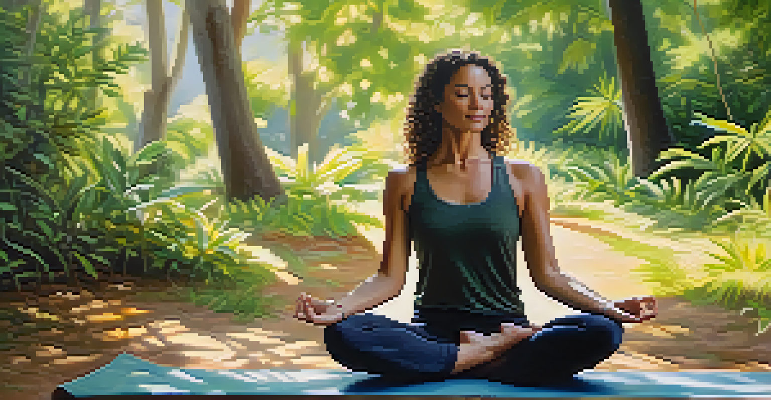 A yoga instructor demonstrating a pose outdoors, surrounded by greenery and sunlight.