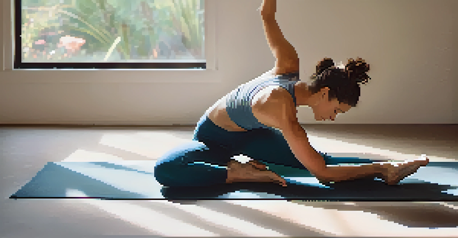 Close-up of a person practicing breathing techniques in yoga, showcasing a calm expression.