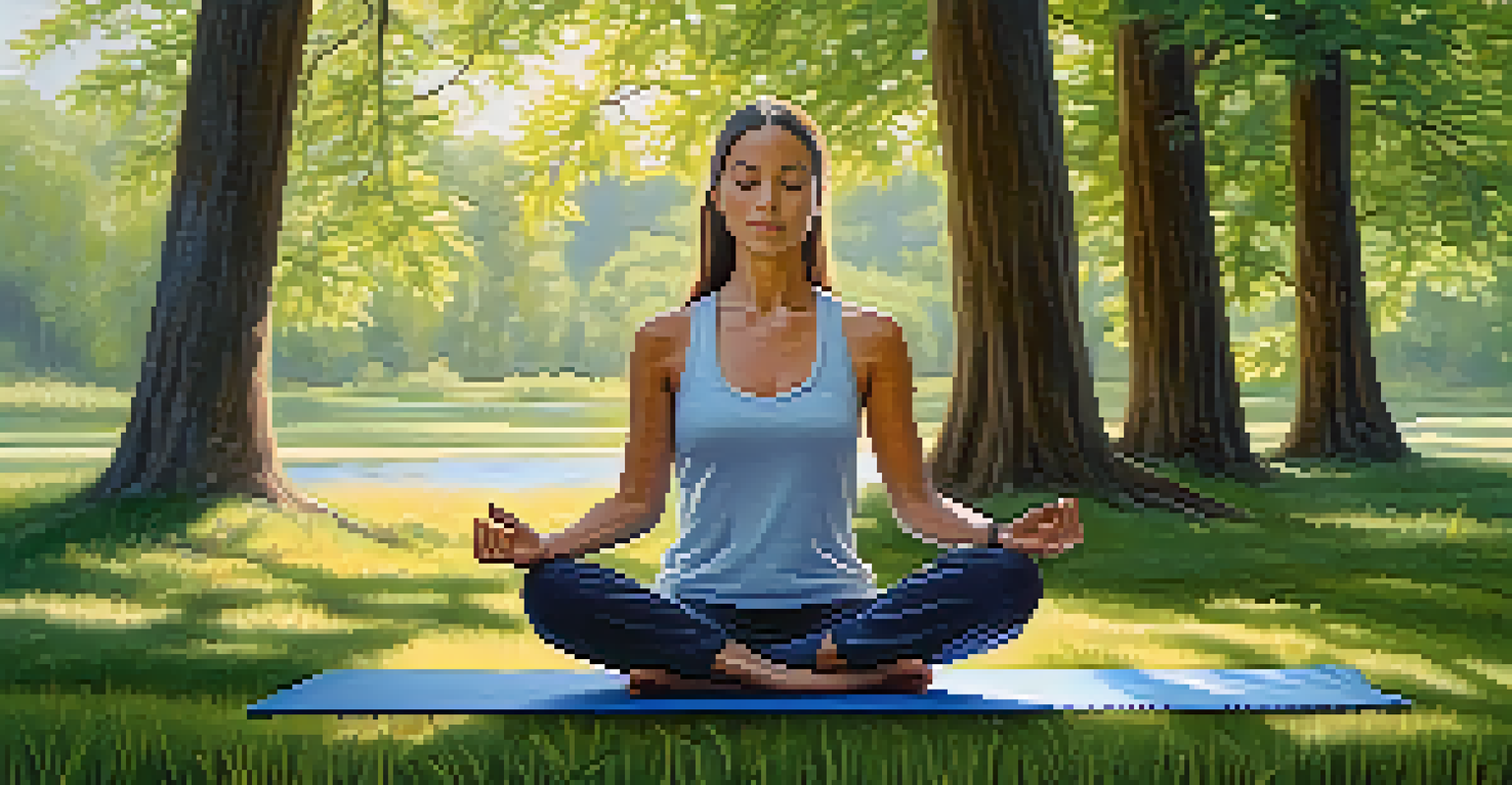 An individual meditating outdoors in a peaceful natural setting.