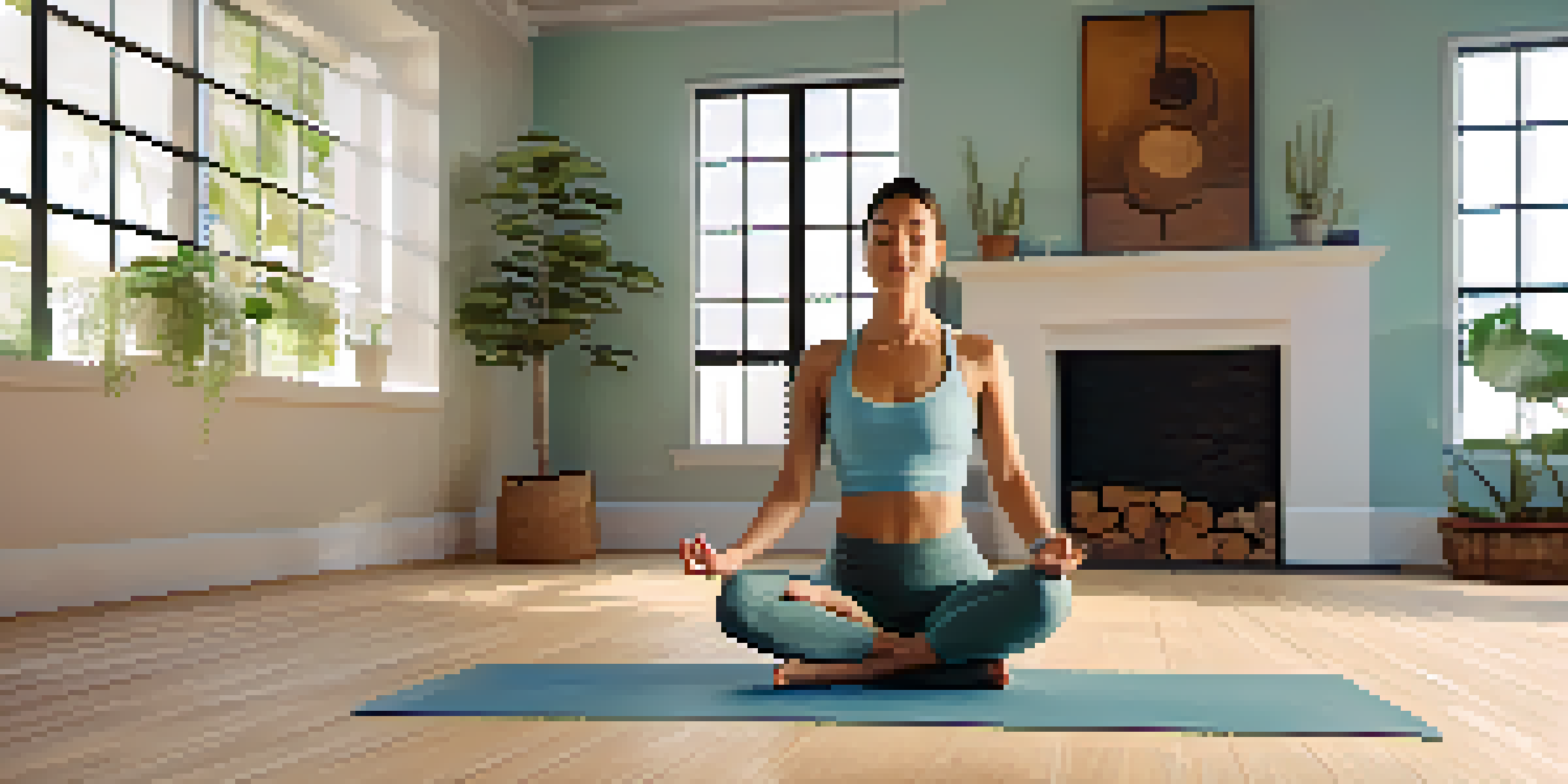 A peaceful yoga studio with a practitioner performing Sivananda yoga in soft morning light.