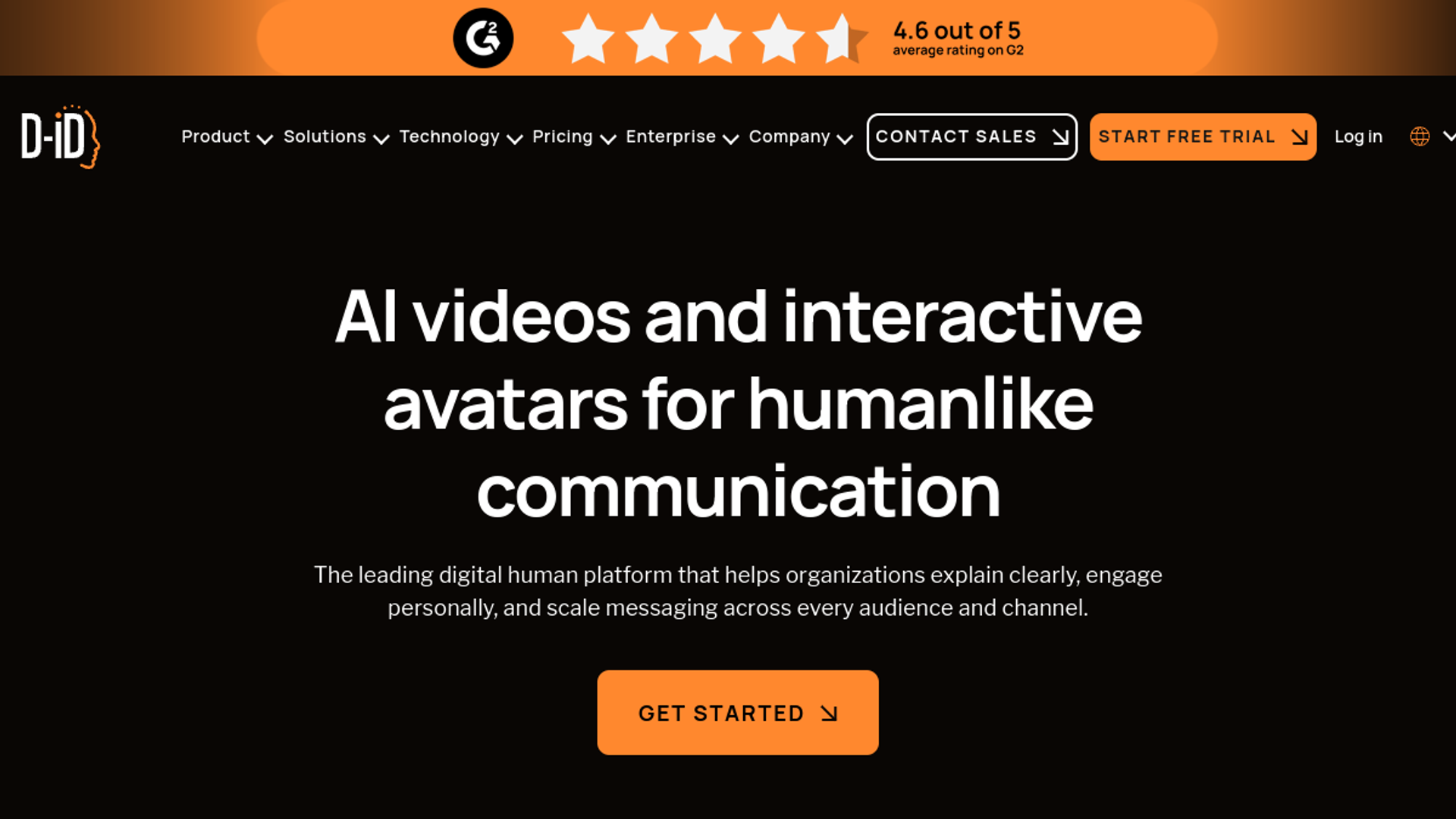 Homepage of D-ID