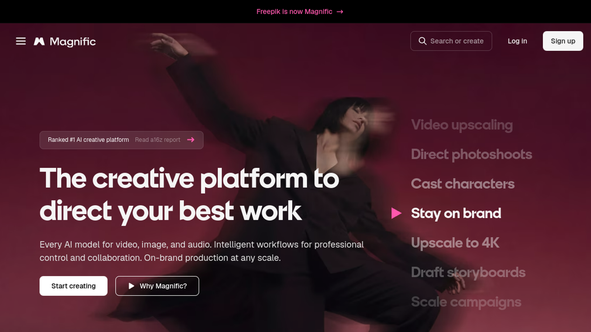 Homepage of Magnific