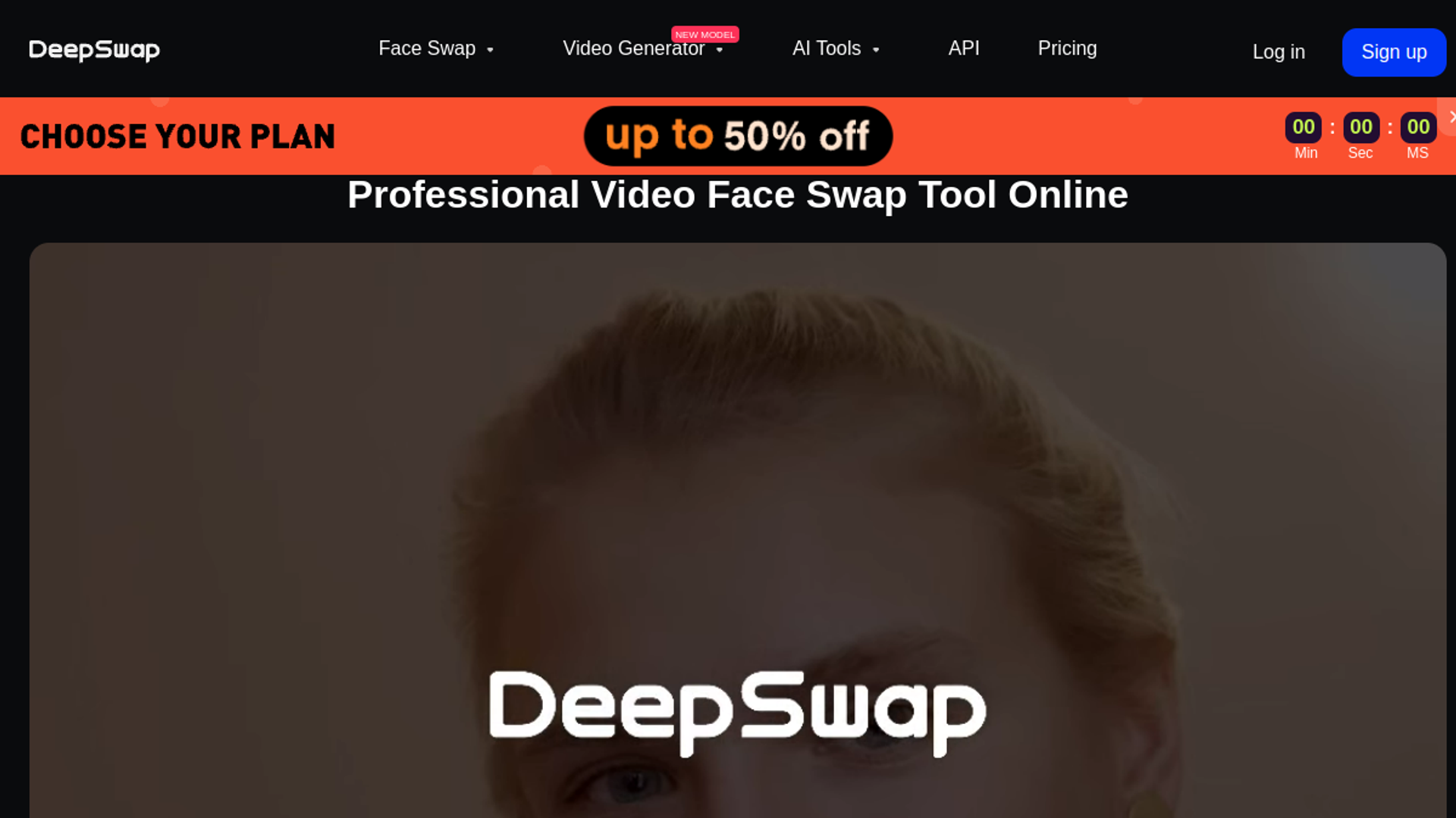 Homepage of Deepswap