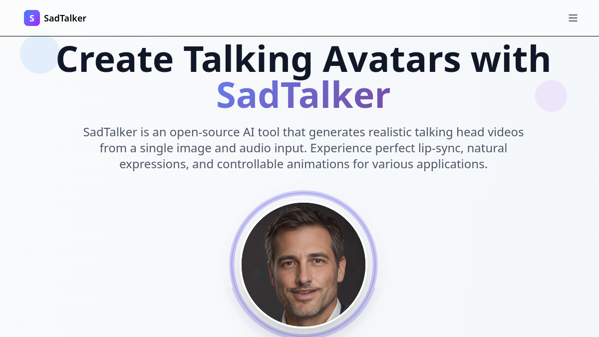 Homepage of SadTalker Homepage of SadTalker