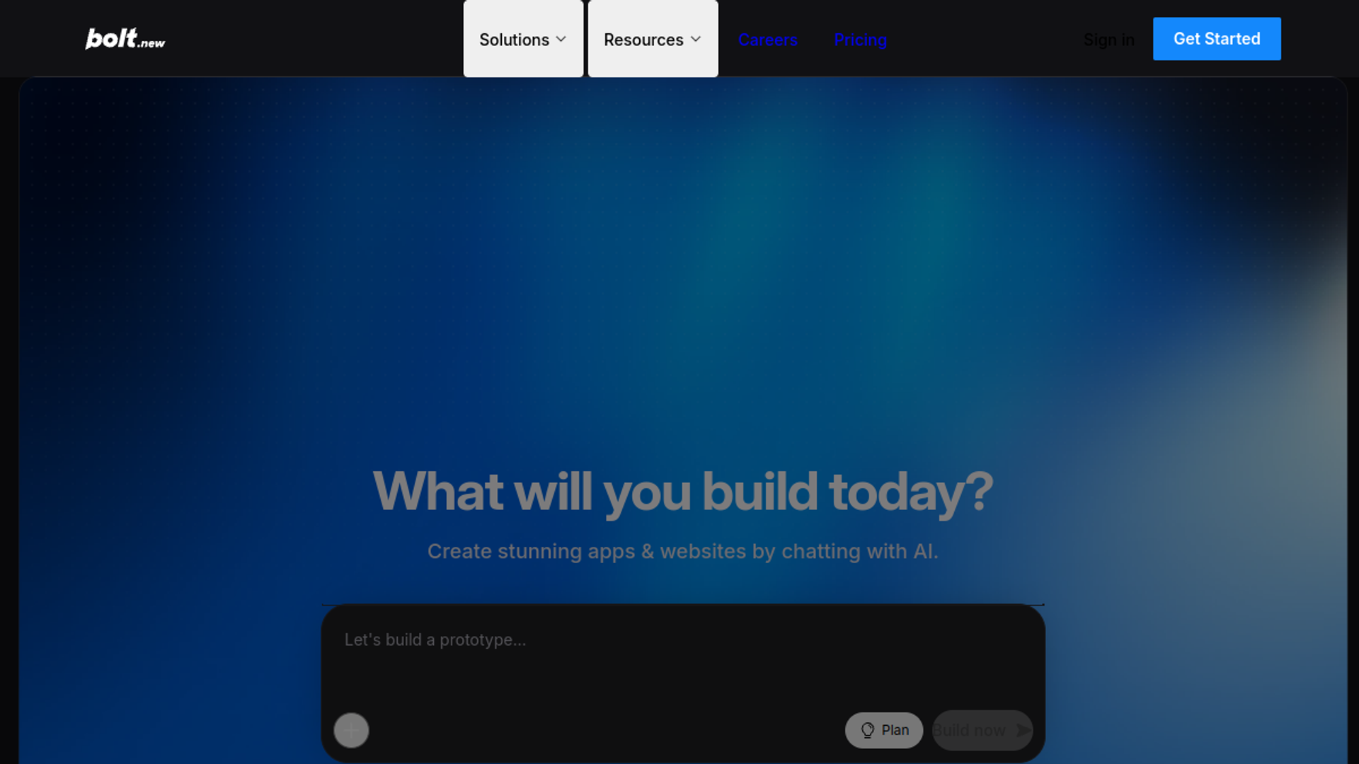 Homepage of Bolt