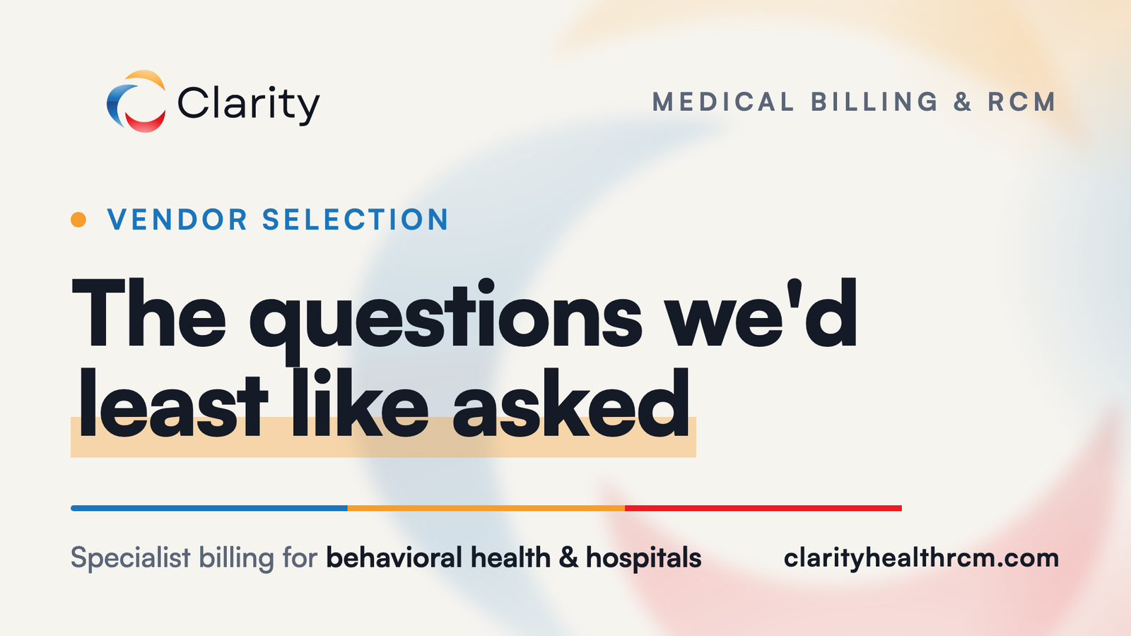Clarity Health RCM insight card: the questions a billing company would least like to be asked