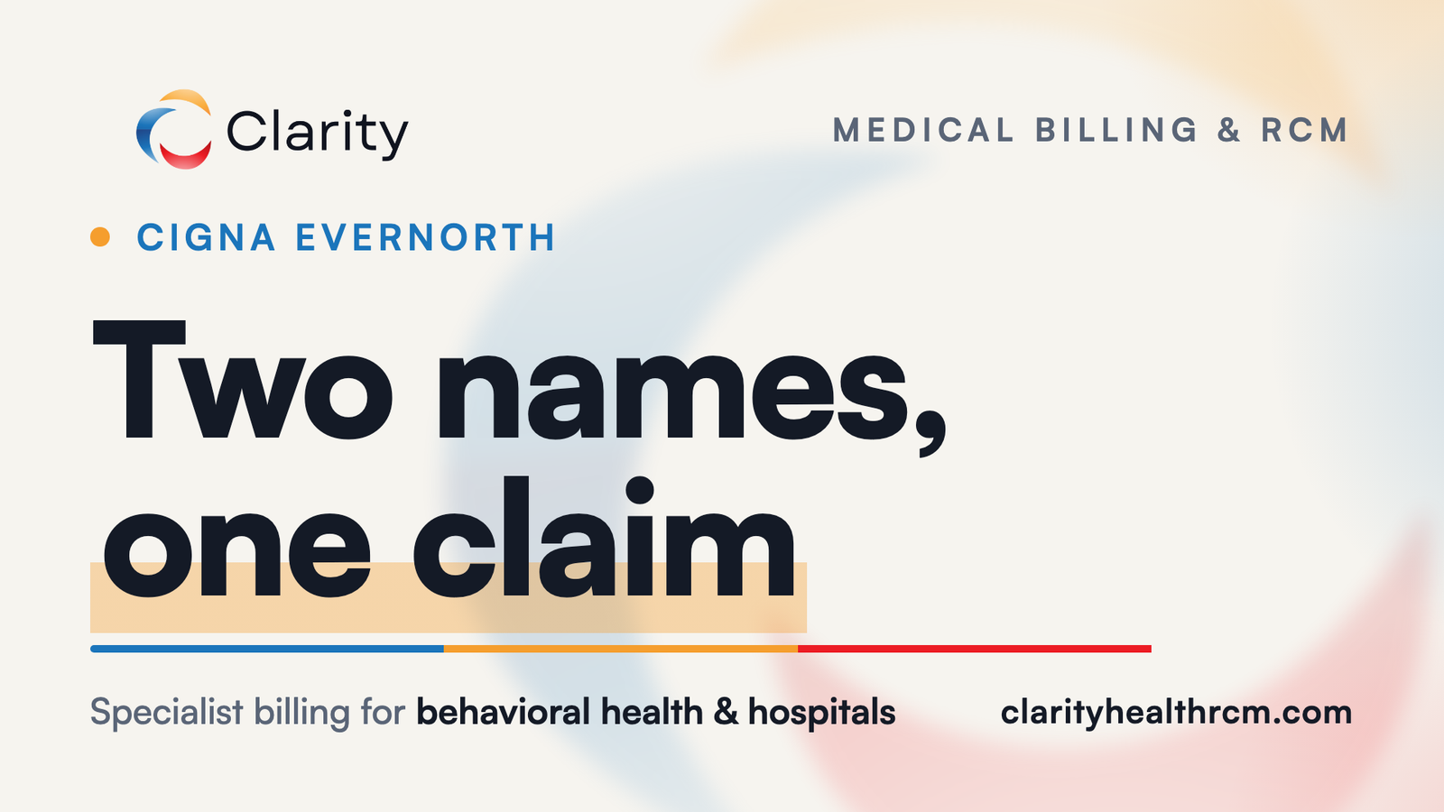 Clarity Health RCM insight card: one Cigna card carries two names and one behavioral claim