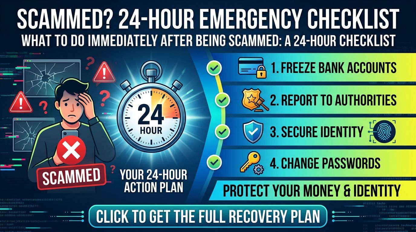 What to Do Immediately After Being Scammed: A 24-Hour Checklist