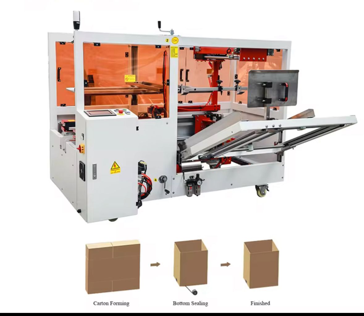 Fully Automatic Carton Erector with Auto Flap Close — packaging equipment supplied by Bangalore Packaging Automation, Bengaluru