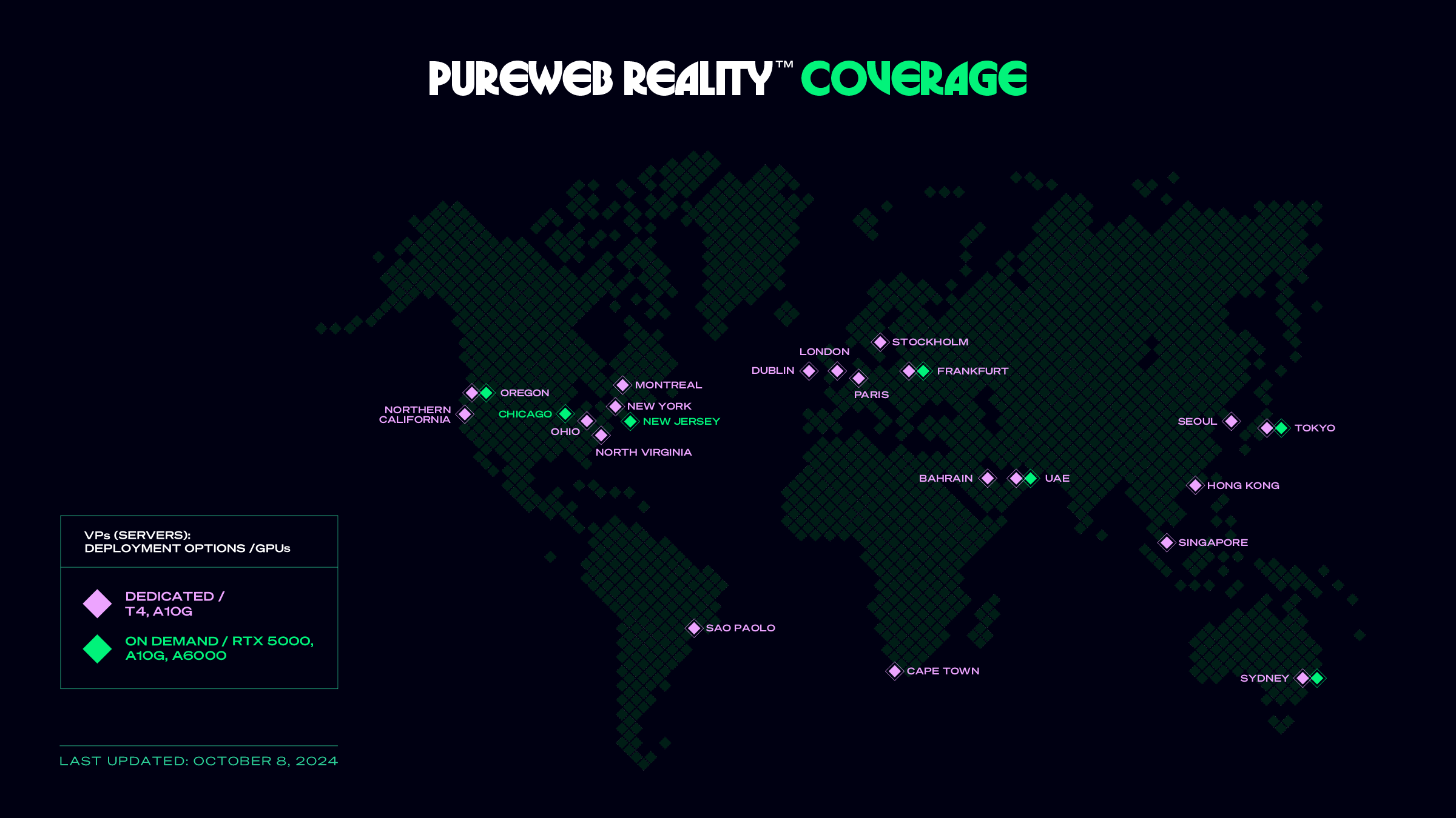 PureWeb Reality Pixel Streaming Coverage Map | PureWeb