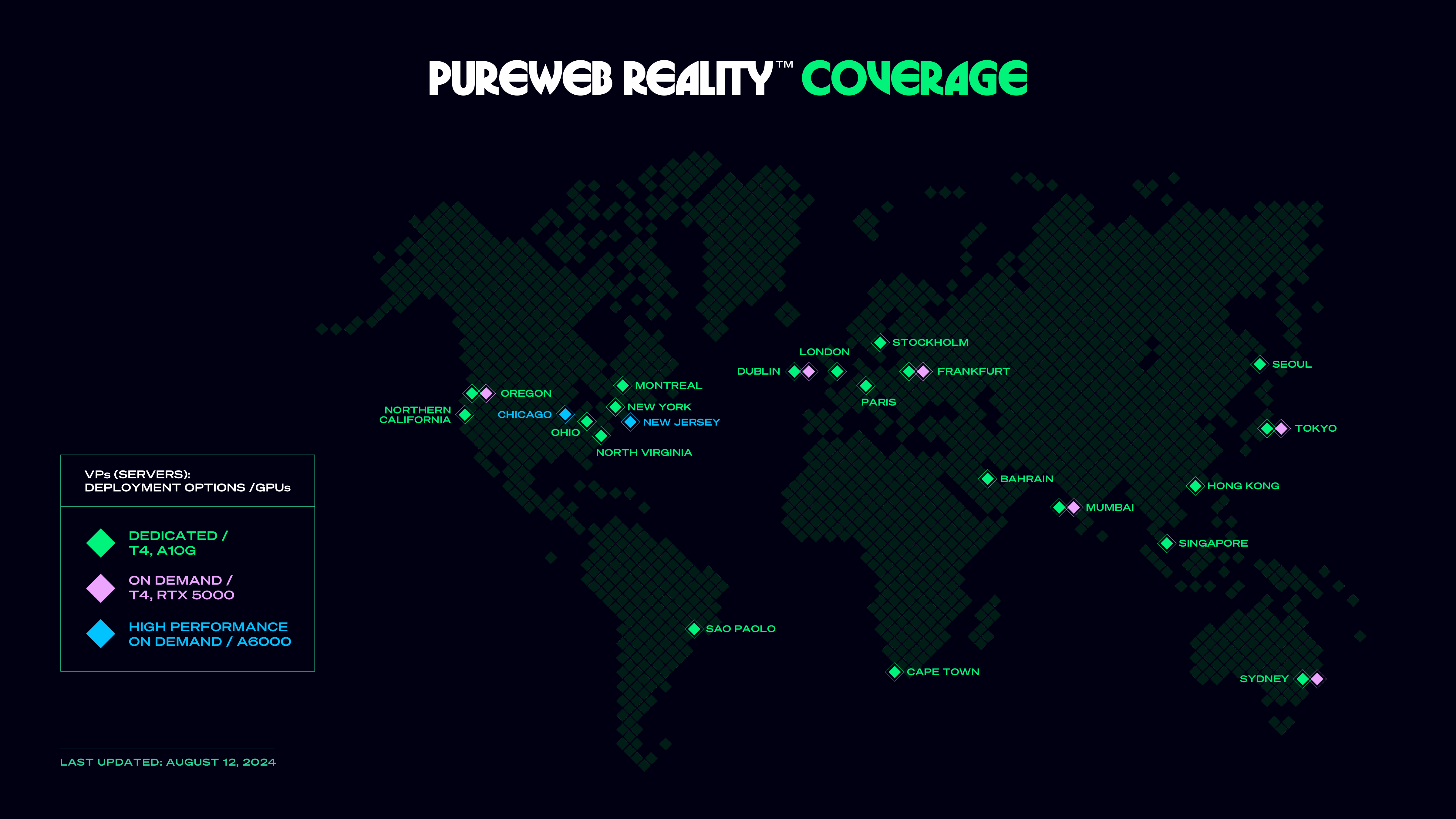 PureWeb Reality Pixel Streaming Coverage Map | PureWeb