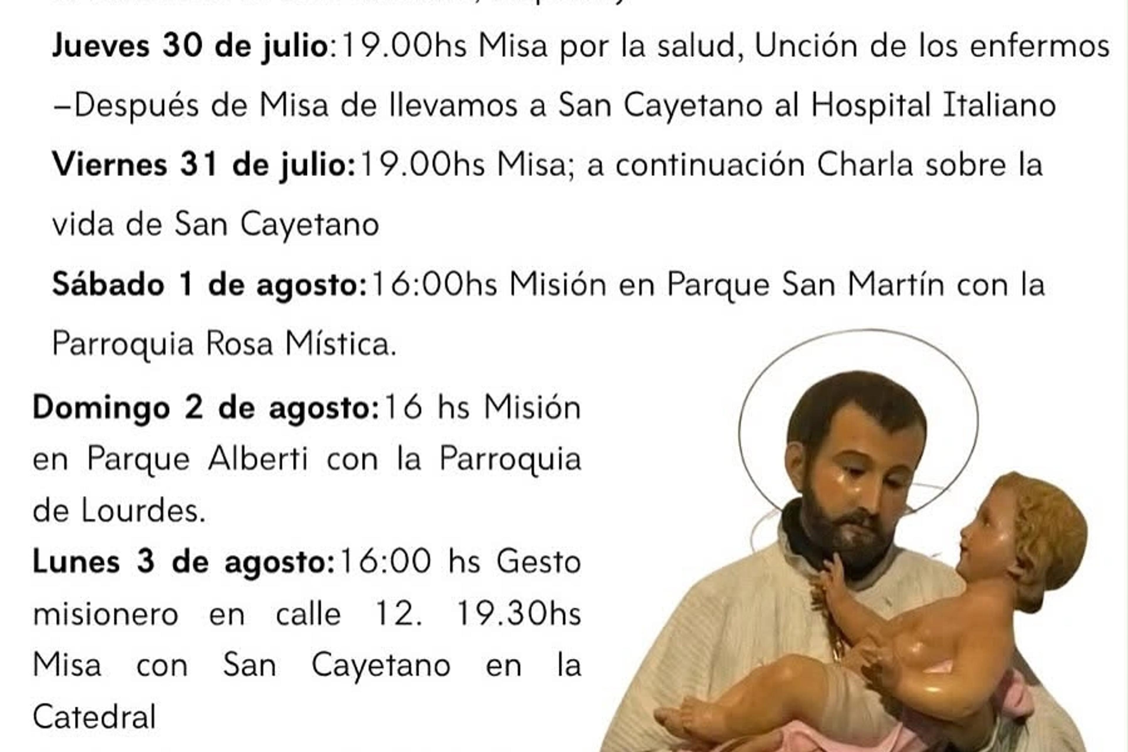 Calendario de actividades.