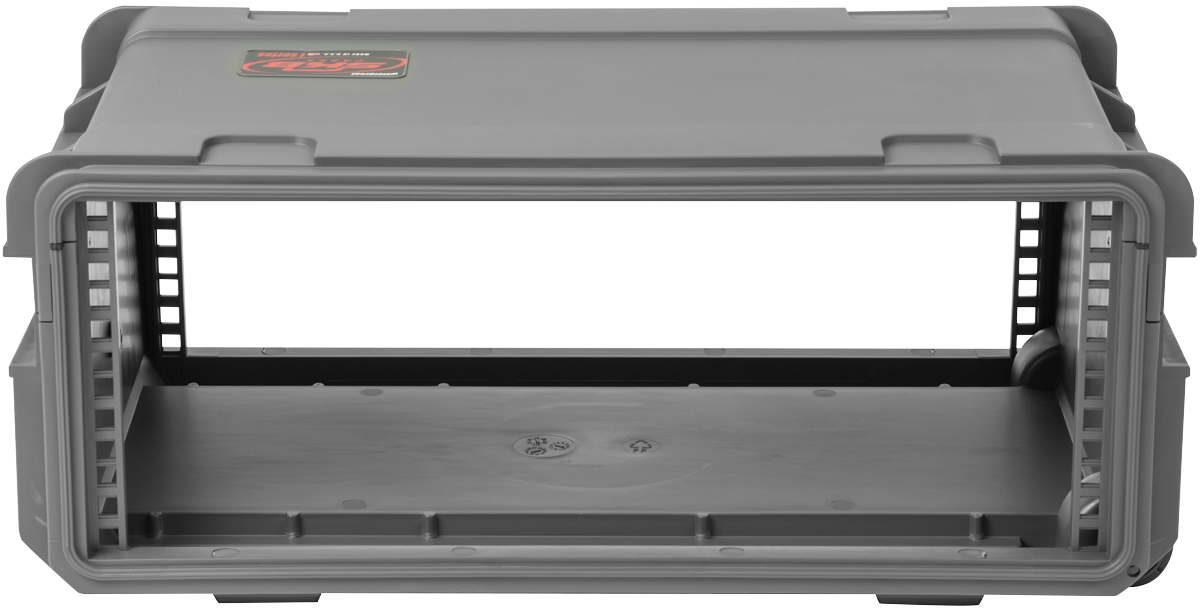 4U Injection Molded 11” Deep Rack w/Wheels, Dark Grey