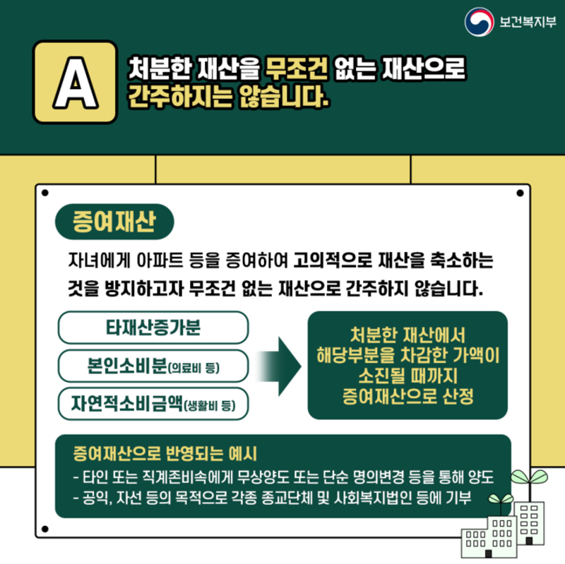기초연금 아파트 증여재산 관련