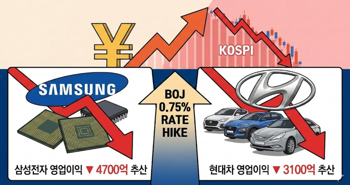 일본 금리 인상 쇼크, 삼성전자·현대차 영업이익 수천억 증발? (환전 전략 포함)