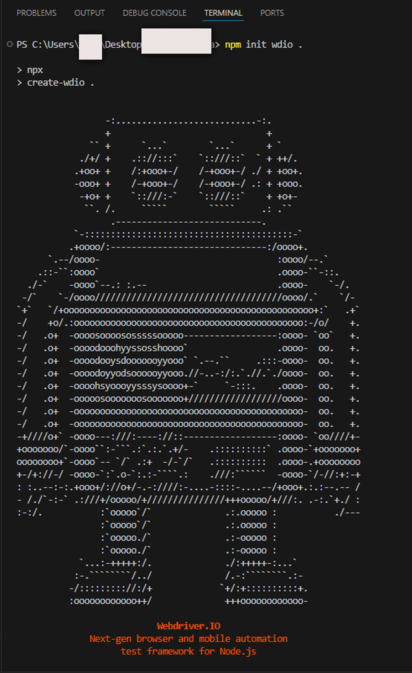 install-wdio