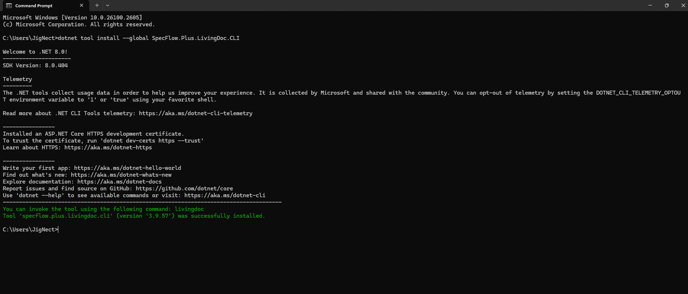 Using LivingDoc.HTML Report