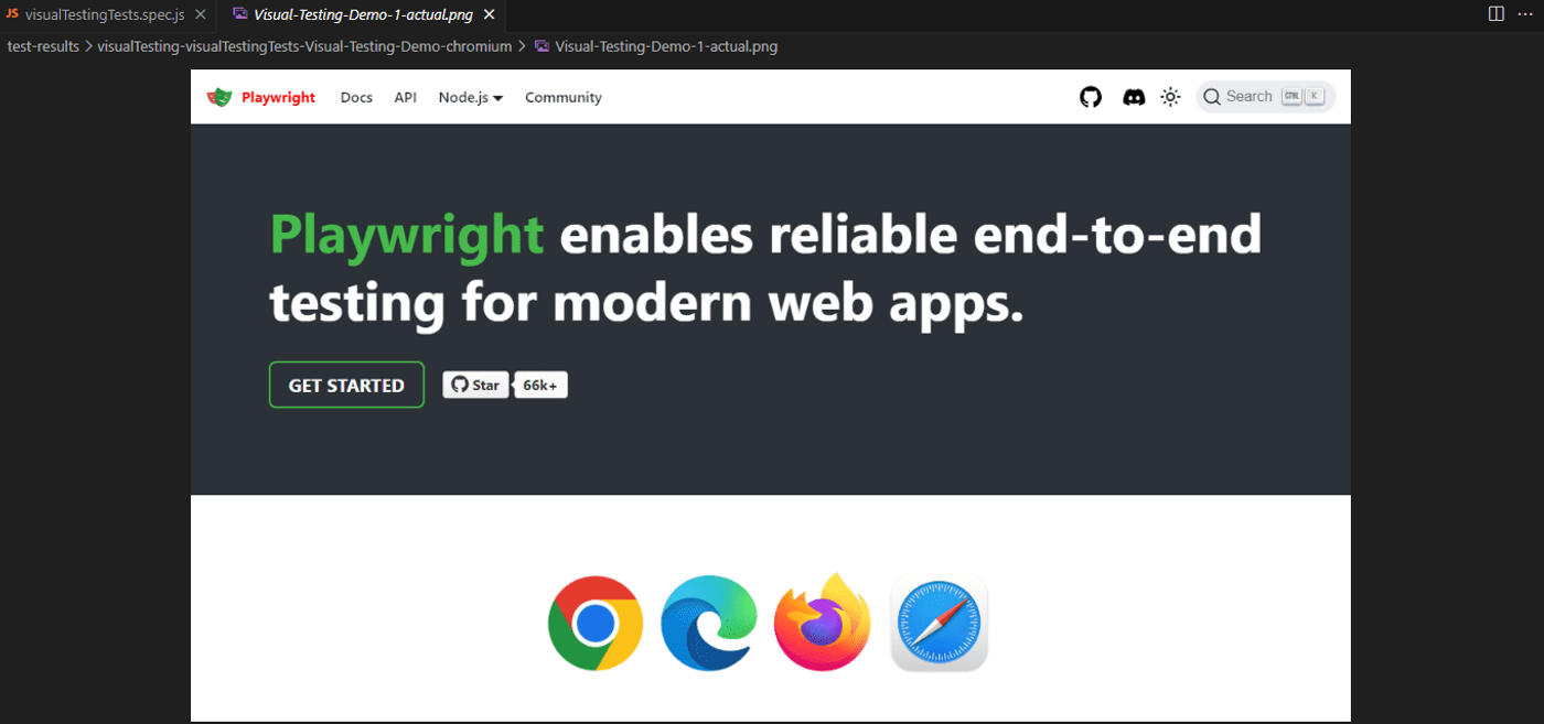 Actual Test Fail Image