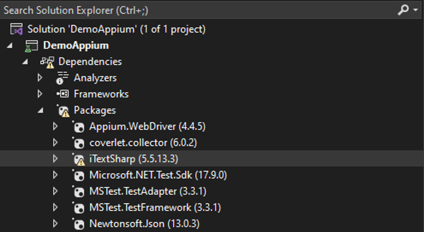 Appium-C#-dependencies