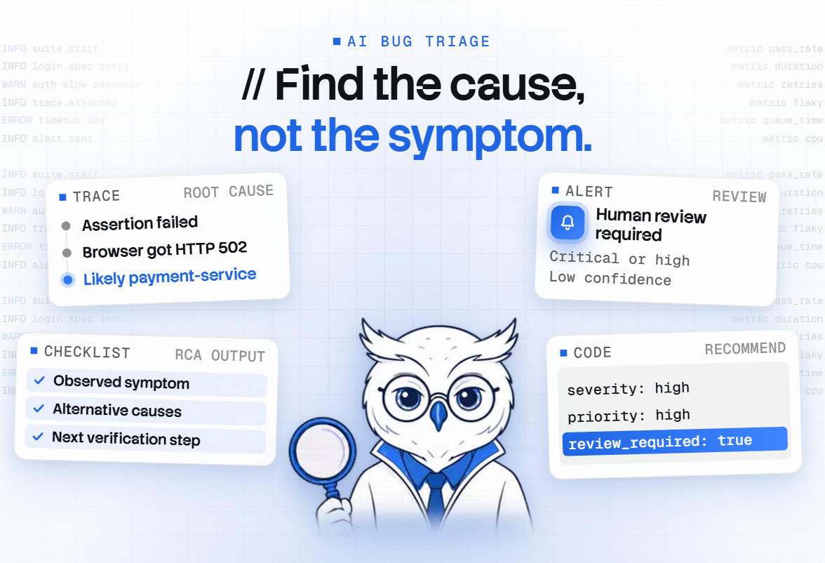 AI-Driven Bug Triage: From Failure Detection to Root Cause Analysis