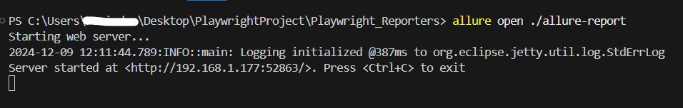Allure-report-open-command