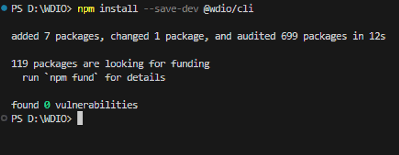 install-wdio-cli