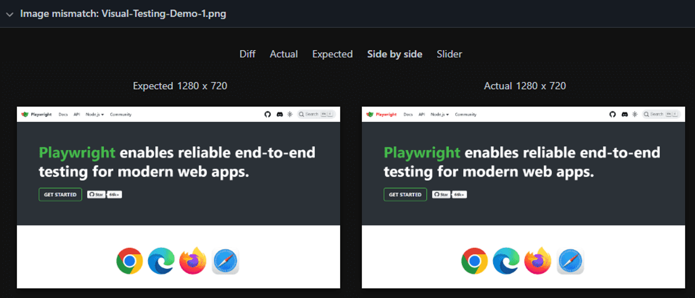 Side by Side Test Fail Image 