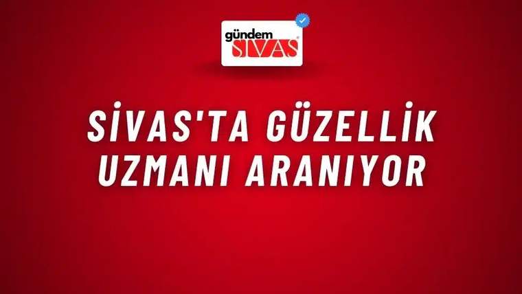 Kırmızı zemin üzerinde üstte Gündem Sivas logosu, ortada beyaz büyük harflerle duyuru metni yer alıyor.