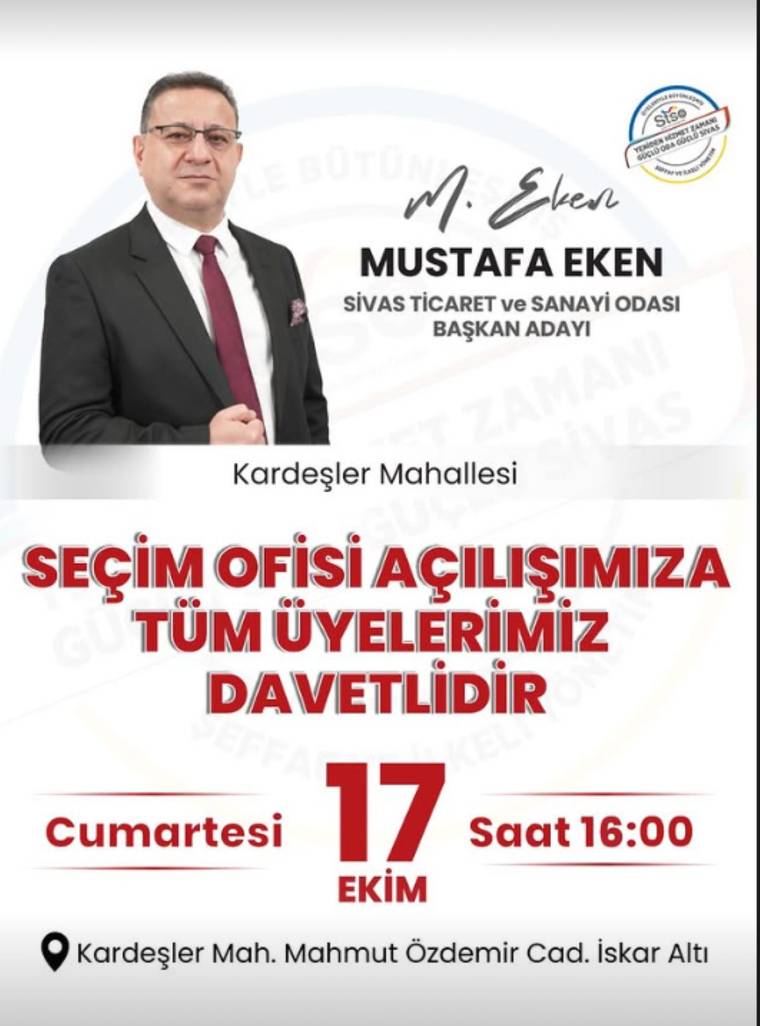 Mustafa Eken'in Seçim Ofisi Cumartesi Açılıyor