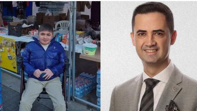 Yan yana iki portrede, mavi montlu bir çocuk ile takım elbiseli bir erkek görülüyor.