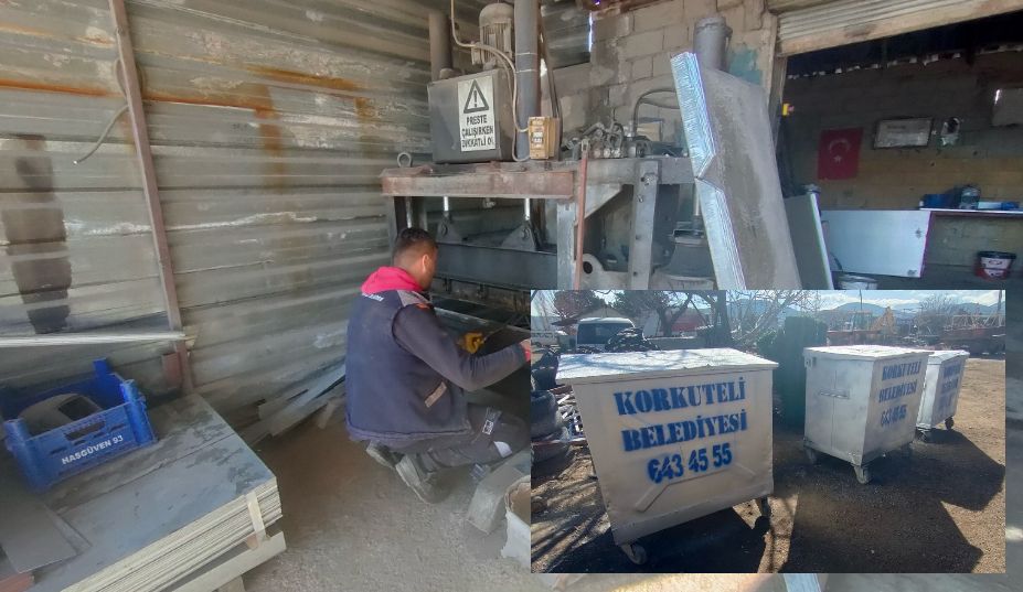 Korkuteli Belediyesi, kendi atölyesinde çöp konteyneri üretiyor - Birlik Haber Ajansı