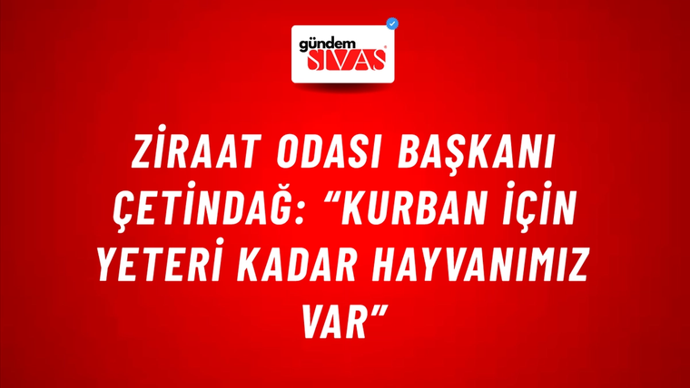 Ziraat Odası Başkanı Çetindağ: “Kurban için yeteri kadar hayvanımız var”