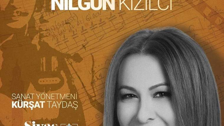 Yeşilçam konseri için afişte, sanatçı Nilgün Kızılcı'nın fotoğrafı ve sanat yönetmeni Kürşat Taydaş'ın adı yer alıyor.
