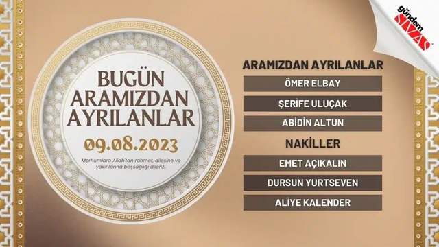 09.08.2023 Sivas Vefat Edenler