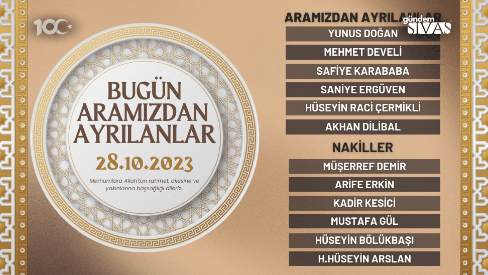 Hayatını Kaybedenler - 28.10.2023