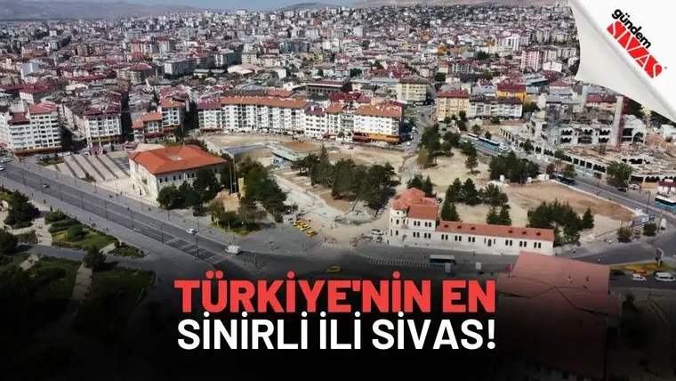 Sivas'ın yüksekten çekilmiş bir görüntüsü, şehir merkezi ve binalar görünmekte.