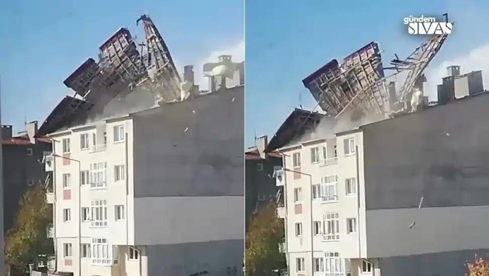 Sivas'ta Şiddetli Fırtına Çatıları Uçurdu