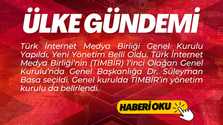 Türk İnternet Medya Birliği Genel Kurulu'na ait bir görsel, arka planda şehir manzarası var.