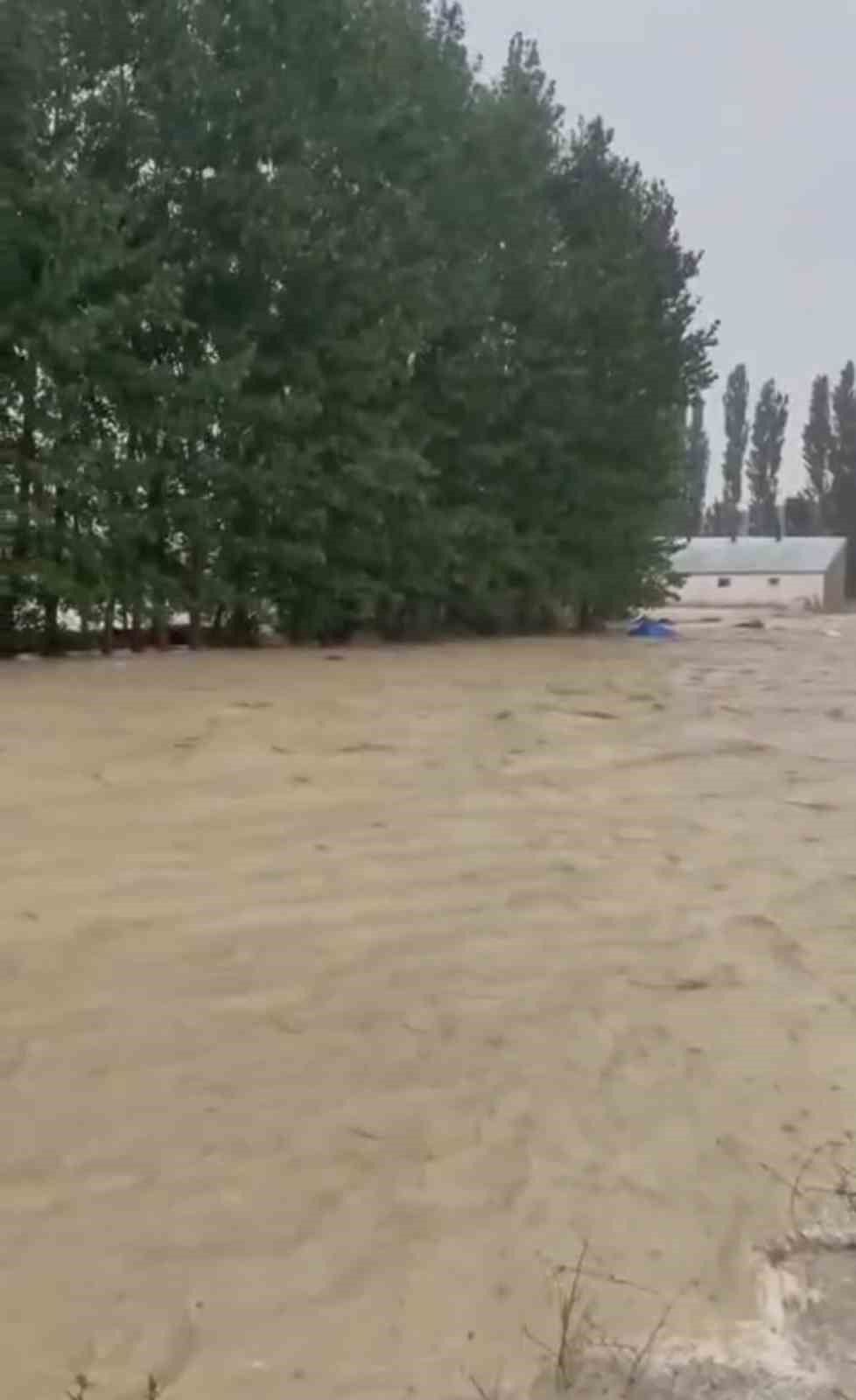 0 can kaybıyla atlatılan selde tarlalar su altında kaldı