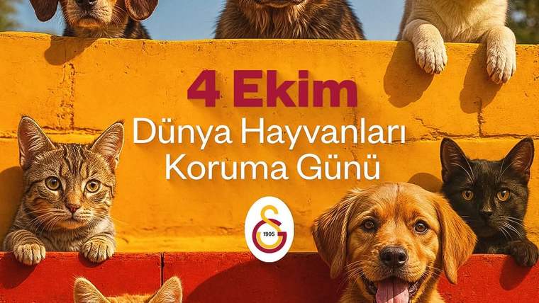 Galatasaray'dan 4 Ekim Dünya Hayvanları Koruma Günü'nde Anlamlı Mesaj