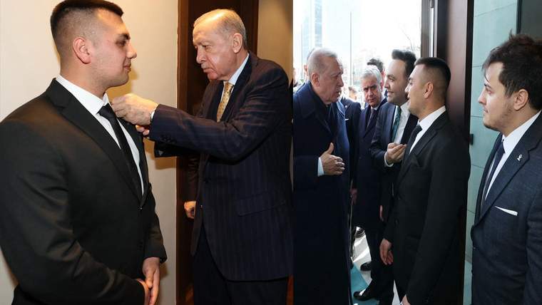 Burdurlu Recep Tayyip Erdoğan’a Cumhurbaşkanı rozetini taktı - Birlik Haber Ajansı
