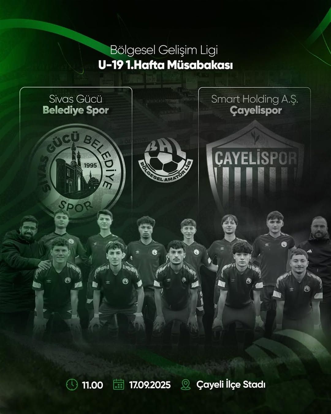 Sivasgücü Belediyespor U19 Takımı Bölgesel Gelişim Ligi'nde Sahaya Çıkıyor
