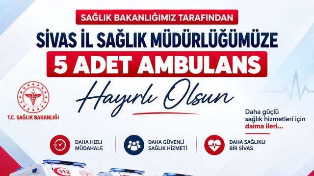 Hakan Aksu Duyurdu: Sivas’a 5 Yeni Ambulans Tahsis Edildi