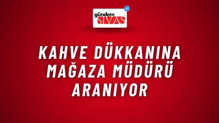 Kırmızı zemin üzerinde beyaz büyük harflerle işe alım duyurusu ve üstte Gündem Sivas logosu yer alıyor.