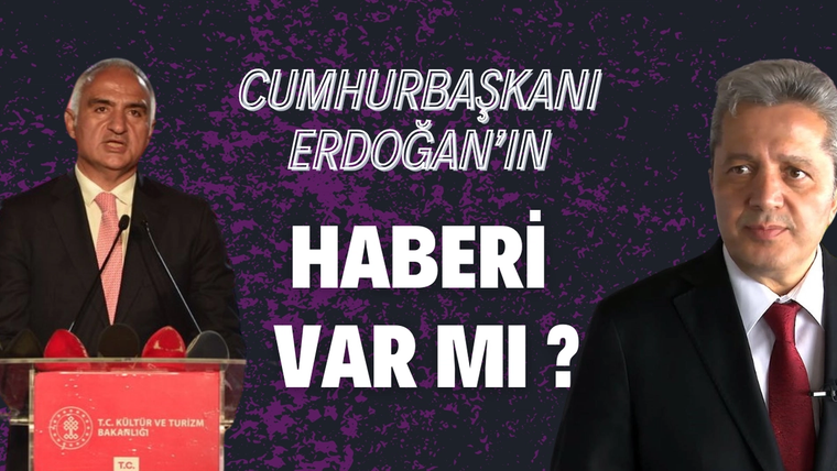 Mor zeminli afişte kürsüde iki erkek ve “Cumhurbaşkanı Erdoğan’ın haberi var mı?” yazısı yer alıyor.