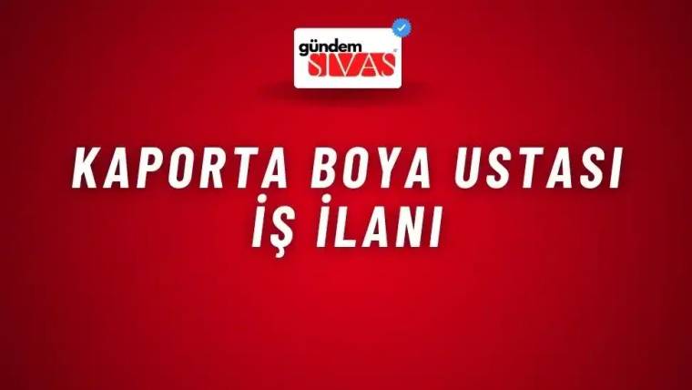Kırmızı zemin üzerinde üstte Gündem Sivas logosu, ortada beyaz harflerle iş ilanı metni yer alıyor.