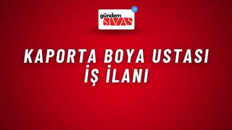 Kırmızı zemin üzerinde üstte Gündem Sivas logosu, ortada beyaz harflerle iş ilanı metni yer alıyor.