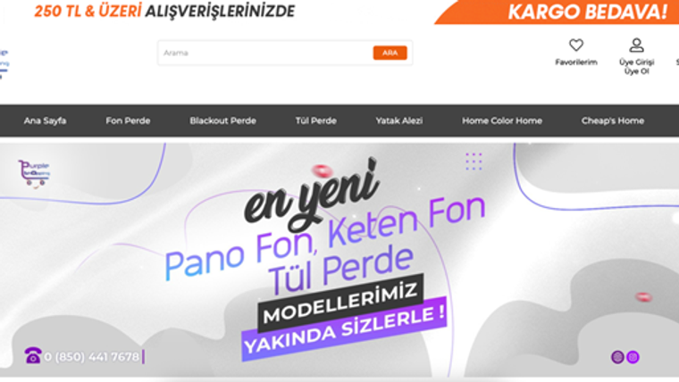 Üzerinde "en yeni Pano Fon, Keten Fon Tül Perde" yazılı bir afiş, arka planda çeşitli ürünler yer alıyor.